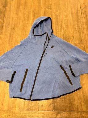 Nike Tech Fleece Butterfly Full Zip Hoodie Blue Womens XL 617358-456
